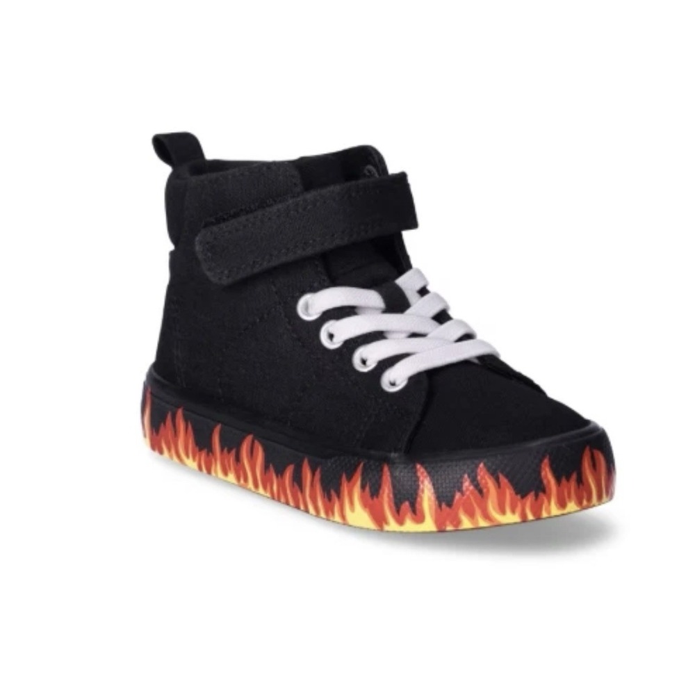 Wonder Nation Toddler Kids Casual Flame High Top Black Toddler Size 10
